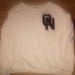 Old Navy Cream Pull-Over Sweater with Logo Size XL